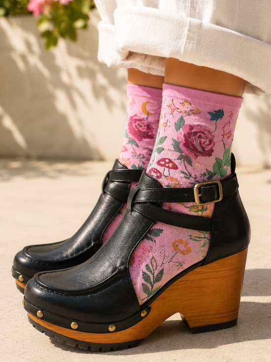 Free People Shoes - Free People - Salida Clogs – Black Leather Wedge Clogs | Size US 8